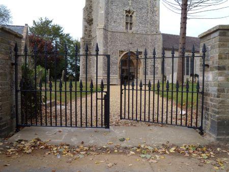 The new main gates to St. Mary's, Holme-next-the-Sea