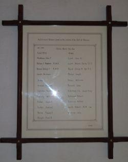 Additional dedication showing names listed on the reverse of the Roll of Honour