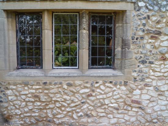 A rebuilt area of wall on the north side of St. Mary's, Holme-next-the-Sea