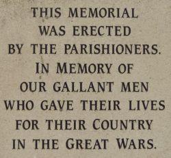 Dedication, The War Memorial on the north side, Holme-next-the-Sea