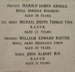 War Memorial inscription on the west side