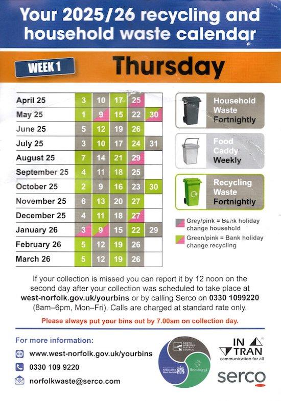 Waste collection arrangements 2025/2026